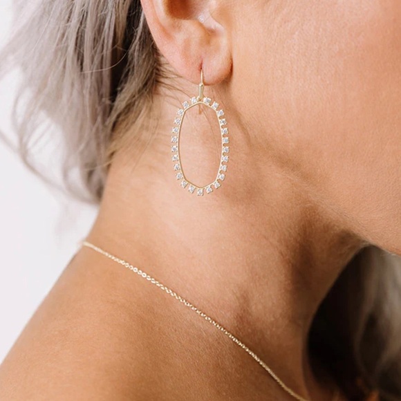 Kendra Scott Elle Open Frame Earrings Gold Gift Box NEW - Picture 7 of 7